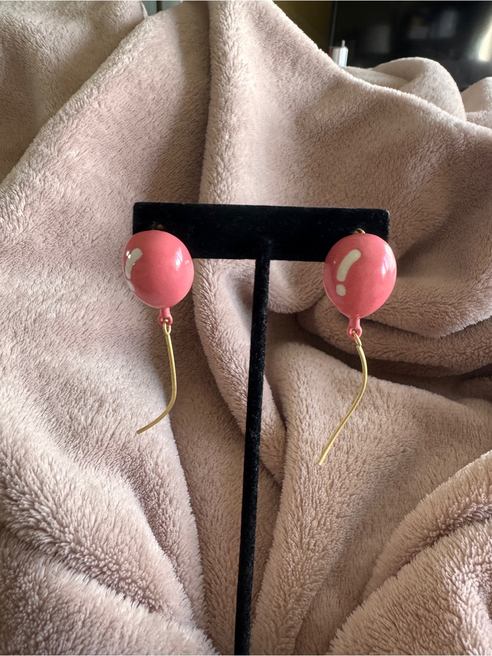 Pink and Gold Drop Balloon Earrings - Women Jewelry